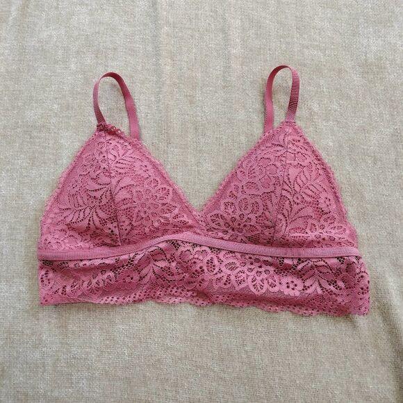 Adrienne Vittadini Pink Lace Bralette Top Size Large - Picture 1 of 5